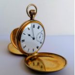 An Edwardian 9ct gold-cased stem-wind Waltham full-hunter pocket watch, movement no. 15324348 (