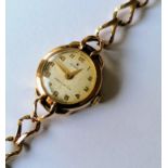 A vintage ladies Rolex Precision wristwatch with signed dial, crown and bracelet, Arabic numerals,