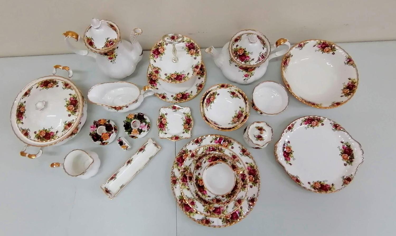 A Royal Albert sixty-piece, Old Country Roses tea and part-dinner service comprising six cups/ - Image 3 of 3