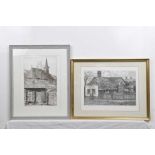 Dutch School (20th Century) two monochrome etchings Indistinctly signed, numbered 11/100 and 12/100,