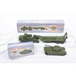 Two boxed Dinky Supertoys Comprising no. 651 Centurion Tank and no. 660 tank transporter, both in