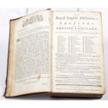 "The Royal English Dictionary or a Treasury of the English Language" First edition, published by