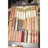 Collection of leather bound books To include "Boswell's Life of Johnson", two volumes, published