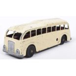 A Mettoy (UK) Cast Toys large scale diecast clockwork coach With white body and red metal interior