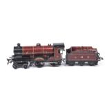 An unboxed clockworth Hornby '0' gauge 4-4-0 locomotive no. 1927 'Duke of York' With six wheel