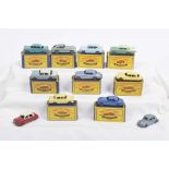 Nine boxed and two unboxed Matchbox Regular Wheels The unboxed comprising no. 8 Volkswagen Sedan and