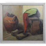 Ger C. Bout (Dutch, 1950-2017) 'Still life with clogs' Signed C. Bout Amsterdam, lower right corner;