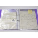 Approximately twelve letters written from residences in Northwich early 19th Century To include