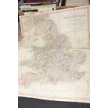 "New and improved map of England and Wales including the principle part of Scotland" By W.R.