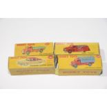 Four boxed Dinky Toys All in yellow boxes - all boxes af and toys playworn, comprising 180 Packard