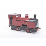 An 'O' gauge live steam 0-4-0 tank locomotive no. 1 In maroon SLR livery.