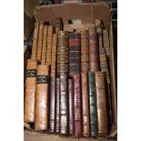 Collection of leather bound volumes To include 'Oeuvres Moliere' in two volumes published in Paris