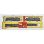 Four boxed Hornby Minitrix N gauge locomotives and tenders Comprising 2-6-0 locomotive no. 46406