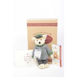 A boxed Steiff 655425 teddy bear 'Berliner Morgenpost' Blonde, growler, limited edition 1154/1500