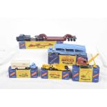 Five boxed Matchbox Moco Lesney vehicles Comprising no. 2 accessory pack containing car