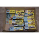 Twelve boxed Corgi diecast toys Playworn and in damaged or partially restored boxes, comprising