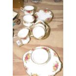 A Royal Albert 'Old Country Roses' tea service Comprising of six teacups with matching saucers,