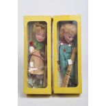 Two boxed Pelham puppets Comprising SL Hansel and SL Gretel, both in yellow card boxes