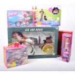 A boxed Pedigree Sindy Gig and Horse And seven boxed Barbie related items by Mattel, including dolls
