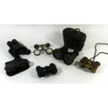 Five pair of early 20th Century opera glasses To include Carl Zeiss Teleater examples, The