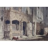 Joseph Nash O.W.S. (1809-1878) 'Interior Winchester Cathedral 1835' Watercolour, signed and dated