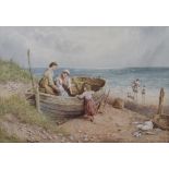 Vernon Foster (British, fl.1880-1920) 'Bringing home the catch' Watercolour, signed and dated