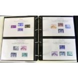 A brown album containing a complete set of mounted mint stamps Commemorating 75th anniversary of the