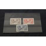 A set 1934 re-engraved mint Seahorse stamps Comprising half crown, five shillings and ten