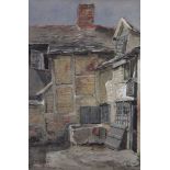 Christina Paterson Ross, RSW (1843-1906) 'Courtyard' Watercolour, signed and dated 1872, 24x16cm,