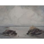 Charles S. Mottram (1876-1919) 'Seascape with seagulls' Watercolour, signed, 21x29cm, framed