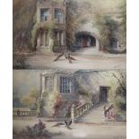 F W Booth (19th/20th Century) 'Haddon Hall' Pair of watercolours, signed and dated 1913, 37x61cm,