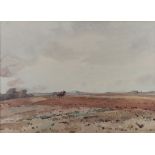 Fred Lawson (British, 1888-1968) 'Ploughing' Watercolour, signed and dated 1921, 26.5x36.5cm