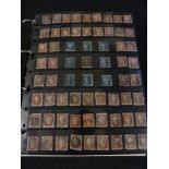 A brown album containing a large quantity of used and mint GB stamps Including a penny black,