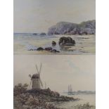 Arthur D. Bell, R.B.A. (Wilfred Knox, British, 1884-1966) 'Windmill' and 'Shoreline' Watercolours,