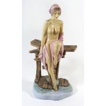 A Michael Sutty Fine China figure 'June Caprice' No. 92/350, produced from a William Russell Flint