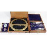 A 19th Century Halden & Co of Manchester & London circular protractor Diameter 23cm, together with a