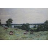 F.L Tavare 'Rostherne Lake' Watercolour, signed and dated 1893, 36.5x55cm, framed