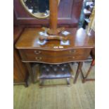 A late 19th/early 20th Century Serpentine front mahogany canteen of cutlery With two fitted drawers,