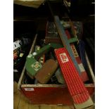 A quantity of Hornby Dublo accessories Including station, signal box, foot bridge, small amount of