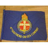 A Girls Brigade 4th Southend-on-Sea Company flag, mid 20th Century, 84x140cm flag mounted on a