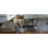 Thomas Webb and other glasswares to include a range of wine and spirit glasses, grapefruit bowls,