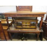 A pair of late 19th Century mahogany writing table with three frieze drawers raised on tapering