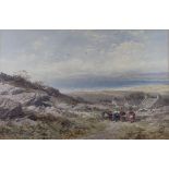 John Syer (1815-1885) 'Near Harlech Merionethshire' watercolour, signed, 31x47cm, framed