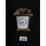 A 20th Century brass cased carriage clock