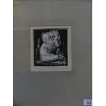 D. G. Valentine - Mother and Child, black and white etching, framed and glazed.