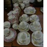 Shelley tea set pattern no. W5069 together with three other floral tea sets by Royal Windsor,