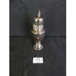 A Birmingham hallmarked silver sugar caster of baluster form