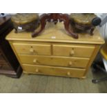 A Victorian pine chest of drawers, two over two long drawers