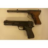 A Diana .177 calibre air pistol, a .177 Diana model 2 air pistol with wooden grips (2)