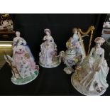 Four Royal Worcester figurines of the Graceful Arts Series sculpted by Maureen Halson - Poetry,